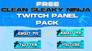 Free - Clean Sleaky Ninja Twitch Panels pack with multiple colors | Twitch Panel Design