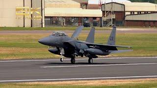 2 McDonnell Douglas F-15E Strike Eagle USAF 91-0301 91-0318 arrival RAF Fairford RIAT 2024 AirShow