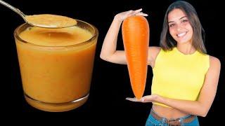 Apple and carrot mixture , energy drink. Tutorial video