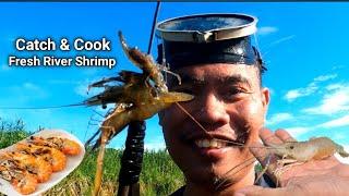 Nanghuli kami Ng Ulang gamit ang Pana | Catching River Shrimp and Cook | Ulot River