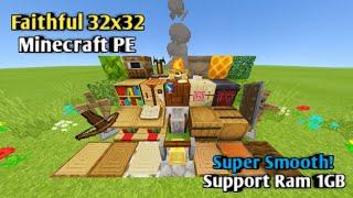 Faithful 32x32 Terbaik Minecraft PE | Super Smooth | Support Ram 1GB