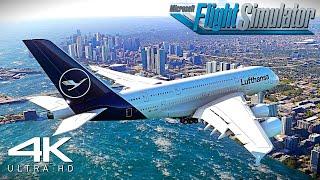 Microsoft Flight Simulator 2020 | A380-800 Extreme Graphics Windy Landing At Miami Airport | 4K