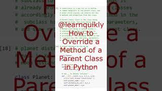 How to Override a Method of a Parent Class in Python #python #education #programming #shorts