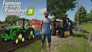 FS25.ФЕРМА С НУЛЯ! ДОБЫЧА КАМНЕЙ НА ФЕРМЕ. ПАШЕМ ПОЛЕ НА JOHN DEERE