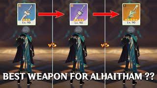 Alhaitham's Weapon Comparison!! Harbinger or Light of Foliar Incision?? [Genshin Impact]