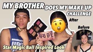 MY BROTHER DOES MY MAKEUP CHALLENGE | MAKEUP TUTORIAL