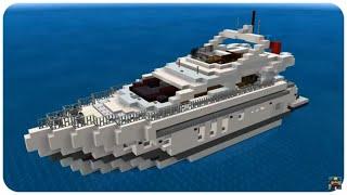 Minecraft: How to Build a Yacht in Minecraft (AZIMUT 62 Fly) Minecraft Yacht Tutorial