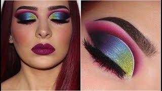 Vibrant Multicoloured Glitter Cut Crease | Makeup Tutorial