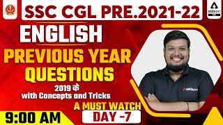 SSC CGL 2021-22 | SSC CGL English | Previous Year Questions (2019 के)with Concepts and Tricks A