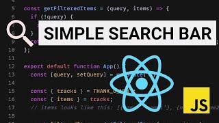 How to make a simple search bar in React (from scratch) | Fast tutorial