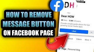 HOW TO REMOVE MESSAGE BUTTON ON FACEBOOK PAGE