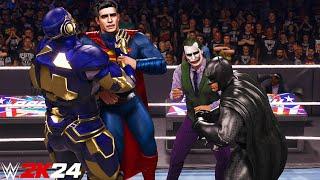 Batman & Superman Vs Joker & Darkseid | DC Heros Tag Team Match- WWE 2K24 - PS5 [4K 60FPS]