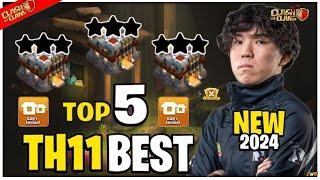 TOP 5 NEW BEST  TH11 WAR BASE LINK 2024, TH11 ANTI 2 STAR WAR BASE, TH11 CWL BASE CLASH OF CLANS