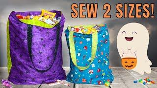 Sew an Easy Halloween Trick or Treat Tote Bag // Beginner Sewing Tutorial