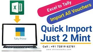 How to Import Data From Excel to Tally Prime | Import All Voucher in Tally | Call +91 7281962781