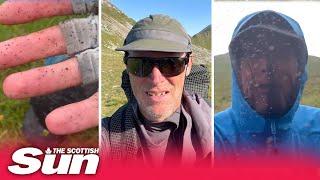 Skin-crawling video shows camper swarmed by thousands of midges in Scottish Highlands