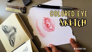 How to Draw a Colored Eye Step by Step | Using a Mechanical Pencil