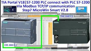 PLC S7-1200 connect with PLC S7-200 Smart via Modbus communication