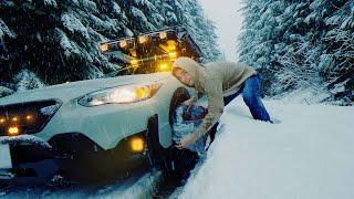 We Survived Deep Snow Car Camping in Our Subaru