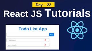 todo app in react js |  todo list react | react js tutorials