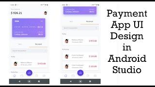 Payment App UI Design in Android Studio