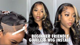 WIG INSTALL IN 10 MINUTES FOR BEGINNERS | NO BALD CAP OR GLUE | Layers + Curls | UNice Hair