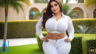 4K AI Art Lookbook Video of Curvaceous Arabian AI Girl with Hijab