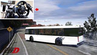 Crazy Bus Drifting Downhill Touge (Steering Wheel Drifting) | Assetto Corsa