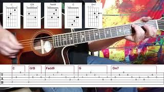 FROM THE BEGINNING - ELP GUITAR LESSON - CHORD DIAGRAMS ADDED