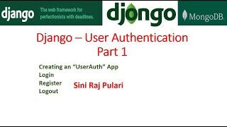 Django - User Authentication -Login -Register - Logout
