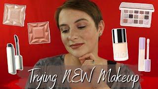 Trying NEW Makeup | Victoria Beckham, Natasha Denona, RMS Beauty, Glossier, Tower 28