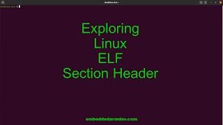 Exploring the Linux ELF Section Header