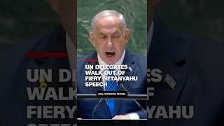 UN delegates walk out of fiery Netanyahu speech