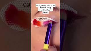 Using cheap stencils to do my makeup - Lesbian flag (requested on tiktok)