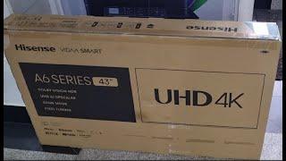 Hisense 43 inch A6 series 4K Smart TV Unboxing