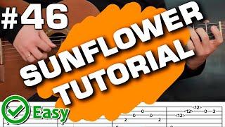 sunflower guitar tutorial fingerstyle easy tabs (guitarclub4you)