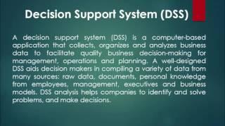 Decision Support System | DSS in Hindi