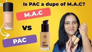 M.A.C Studio Fix Fluid Foundation NC 42 vs PAC HD Liquid Foundation 3.0 | Is PAC a Dupe of MAC?