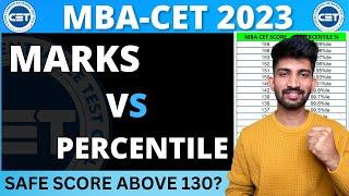 MBA CET MARKS Vs PERCENTILE 2023 | Mba Cet Expected Score and Percentile