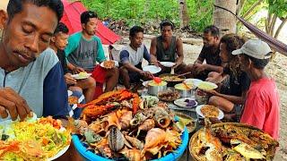 PULAU ANGKER hari ke 6 cari seafood Kerang Mata Lembu, Kepiting dan Ikan saat air Surut #part7