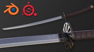 Blender 2.8 - Game-ready Katana Timelapse