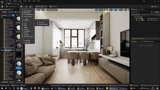 "Unreal ENgine 5 -  lumen ; interior visualization working"