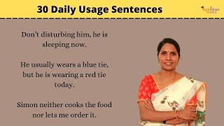 30 Daily Usage sentences | Everyday I go to bed at 9 ‘clock, but today I still awake. | Kakkan