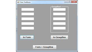 C#  - How To Clear The Text Of All TextBoxes In The Form Or In The GroupBox [ with source code ]