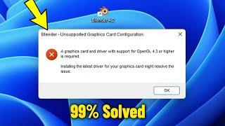 A graphics card and driver with support for OpenGL Error Blender - How To Fix Unsupported Graphics 