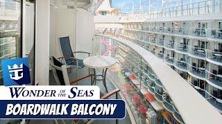 Wonder of the Seas | Boardwalk View Balcony Stateroom Walkthrough Tour & Review 4K | Royal Caribbean