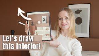 Interior Design Sketching on iPad - Tutorial