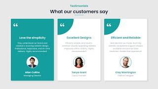 Animated Testimonials Section Using only HTML & CSS