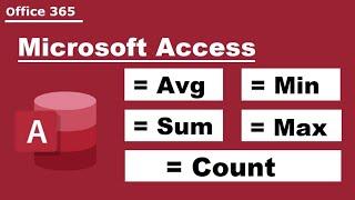 Microsoft Access Data base | Avarage - Minimum - Maximum - Sum - Max | Complete Information