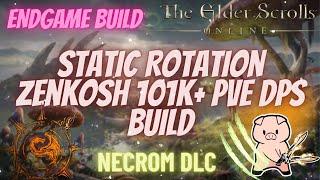 ESO Zenkosh (Zen's + Alkosh) Static Rotation Dragonknight 101k+ DPS Build Necrom